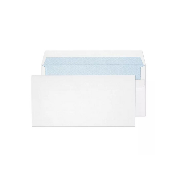 evour DL Wallet Plain Peel & Seal White Pocket, 110 x 220mm