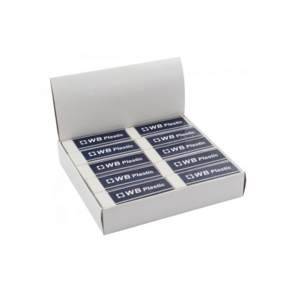 Eraser White with Blue Sleeve Pack of 20