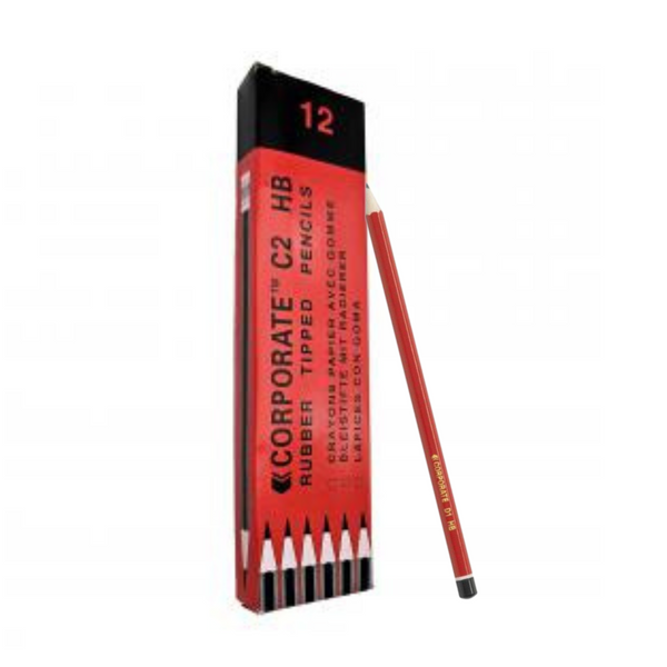 HB Pencil Dipped End Red Pack of 12